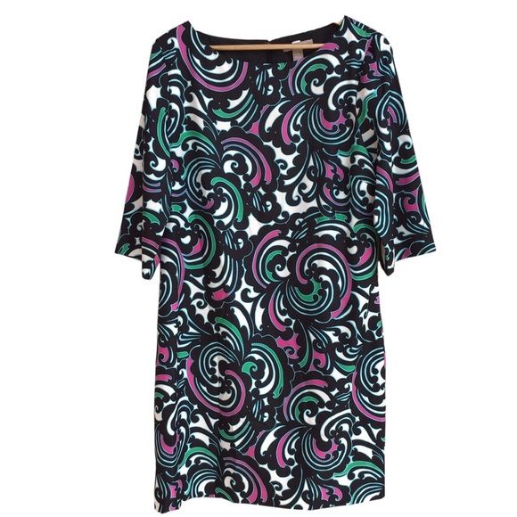 Banana Republic Multicolor Paisley Sheath Dress Size 14 - Picture 1 of 10